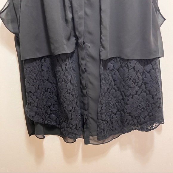 Addition Elle Love & Legend Black Sheer Chiffon Sleeveless Blouse Size 20 - Picture 6 of 15